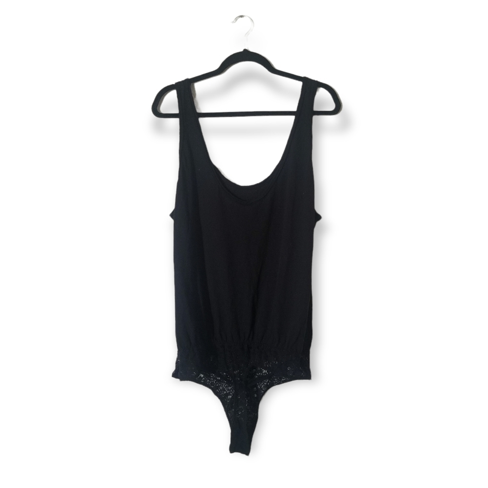 Free People Black Sydney Bodysuit Tank Lace Large - Picture 9 of 15